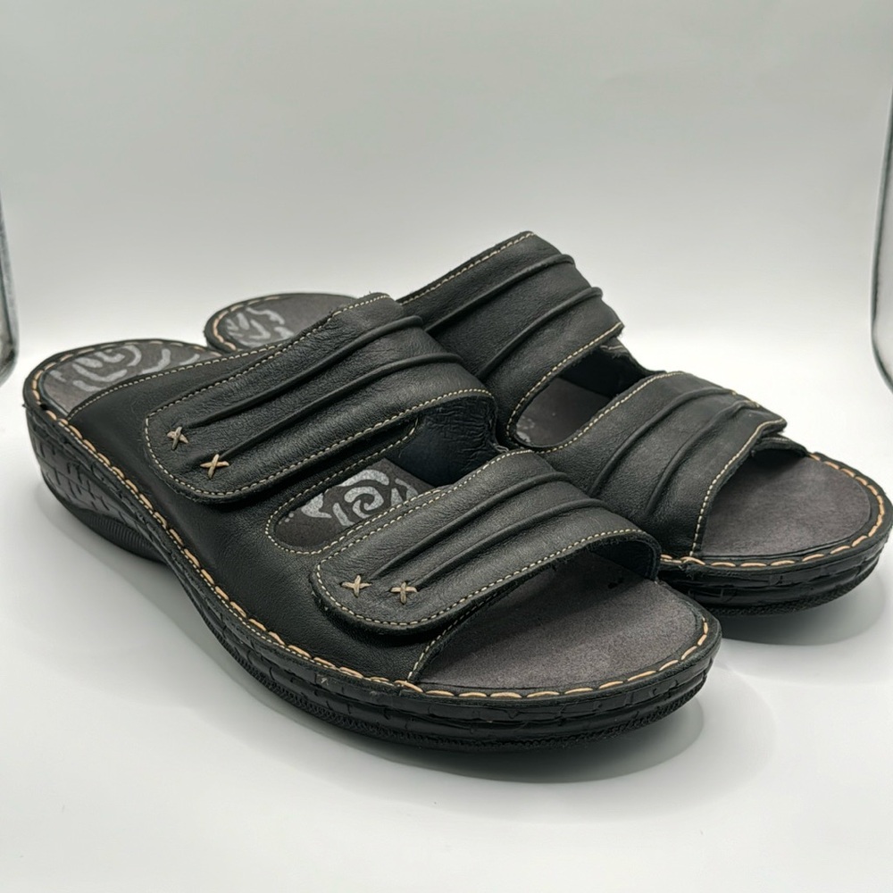 PROPET™️ Women's Size 10B 'JUNE' Black Leather Walking Sandal